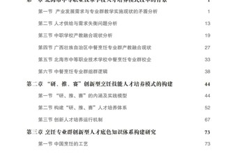 专著：《职业院校烹饪专业群研究》