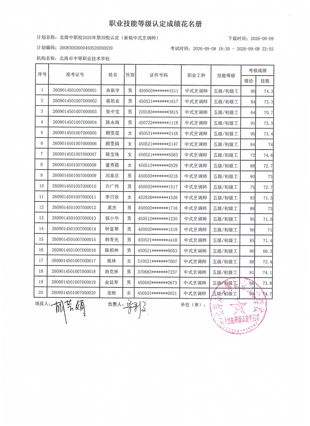 成绩单